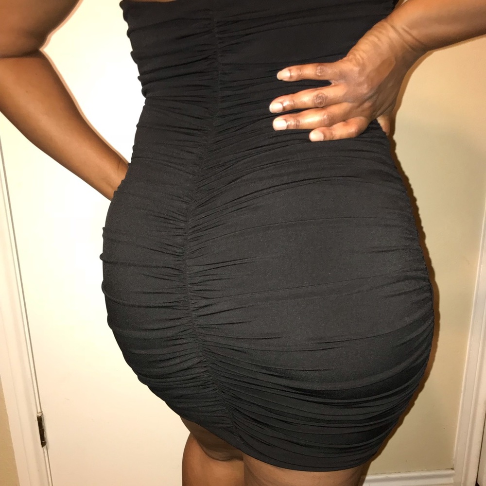 BCX Black Runched Basket-Weaved Dress - Picture 5 of 5